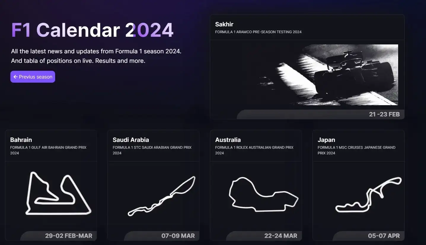 Formula 1 Calendar 2024 F1calendar.live